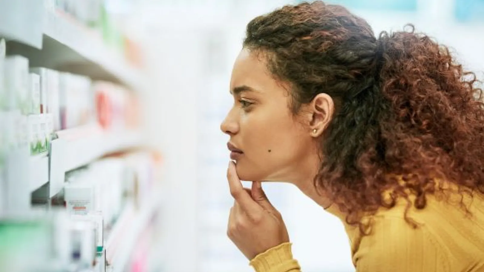 Person looking at products on a shelf