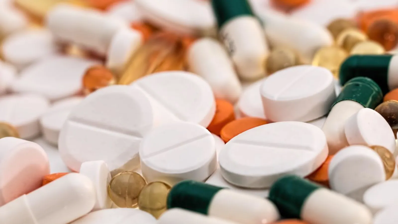 pills of various sizes and colors